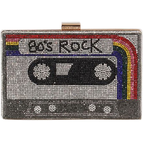 Rhinestone Crossbody Clutch Cassette Purse - Picture 4 of 10